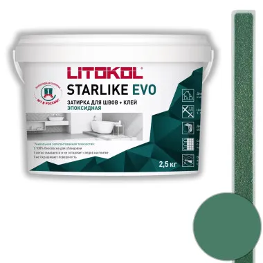 картинка Затирка эпоксидная Litokol Starlike Evo S.430 verde pino 2.5 кг от базы строительно-отделочных материалов