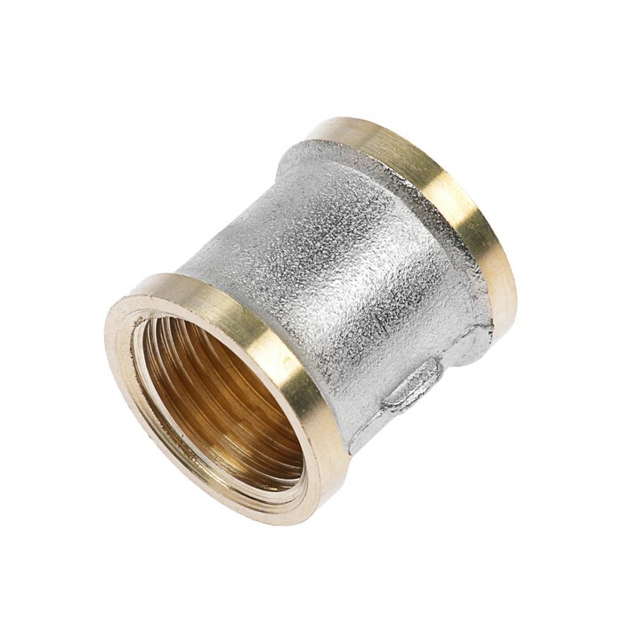 картинка 67-0-264 Муфта латунная, внутренняя резьба, 1/2", (шт.)																																							 от базы строительно-отделочных материалов