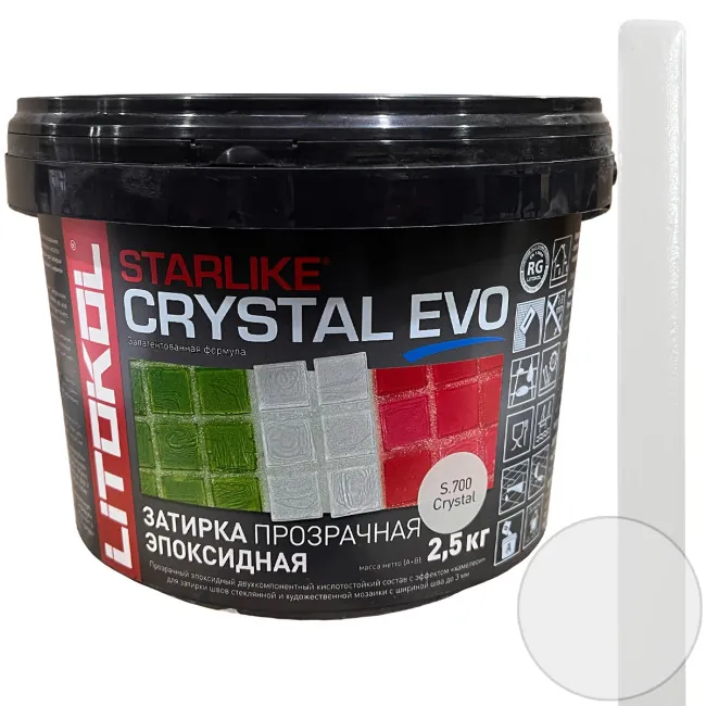 картинка Затирка эпоксидная Litokol Starlike Crystal Evo S.700 crystal 2.5 кг от базы строительно-отделочных материалов